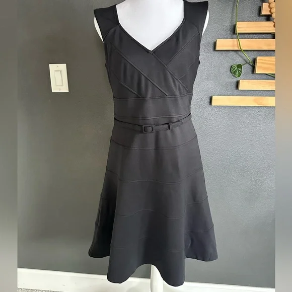 White House Black Market Black Mini Dress. Bandage material. - Picture 1 of 4